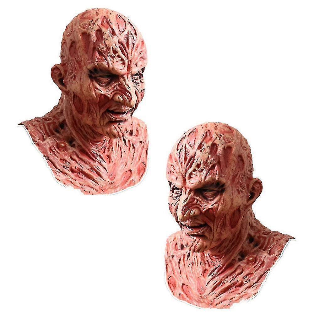 West&month Freddy Krueger Latex Mask Carnival Halloween Realistic Adult Party Scary Cosplay Prop