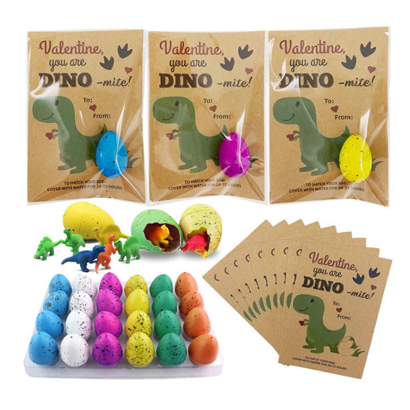 Unbrand Valentines Day Gifts for Kids, 24 PCS Dinosaur Eggs That Hatch Growing Valentine Eggs with Mini Dinosaur Toys Inside for Boys Girls Toddler...