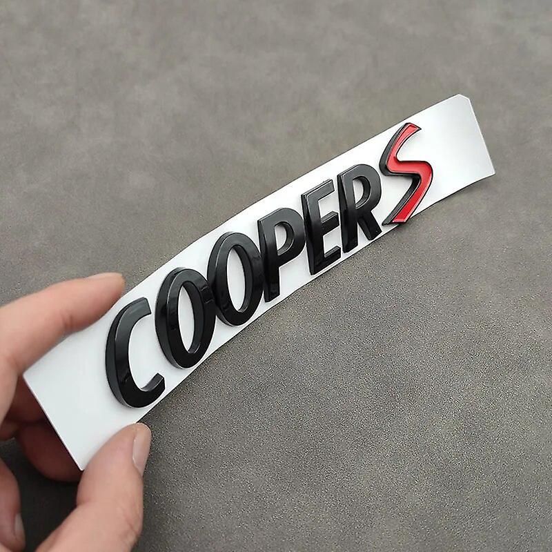 Hikig 3d Abs Logo Cooper S Emblem Letters Nameplate Car Trunk Badge Sticker For Mini Cooper S R53 R52 R56 F57 F55 F56 Jcw Accessories Glossy Black