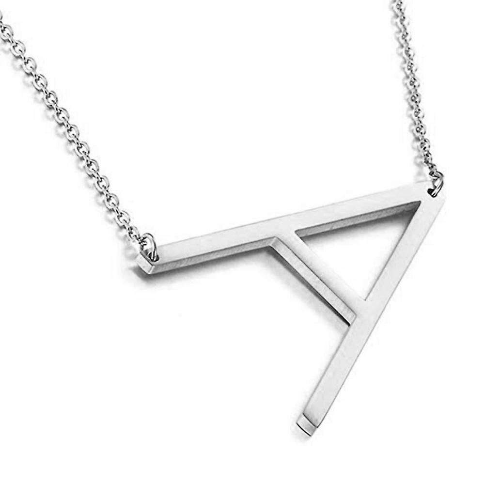 fulaide Fashion Women 26 English Letter Pendant Chain Necklace Choker Party Jewelry Gift Silver A