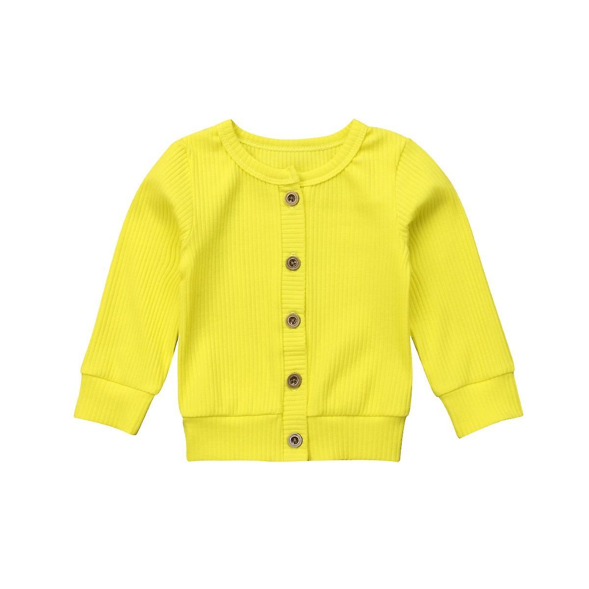 Slowmoose Girl & Knitted Sweater, Cardigan Tops Yellow 24M