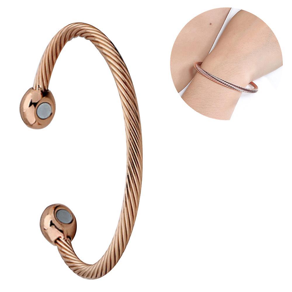 Ciuu Magnetic Copper Bracelet Therapy Arthritis Pain Relief Bangle Magnetic Bracelet Rose gold