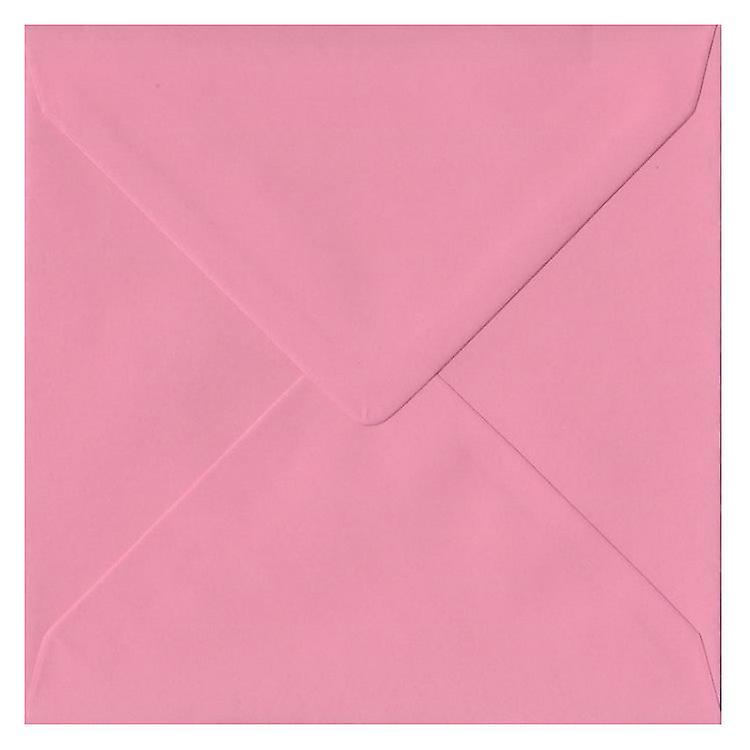 ColorSono Pastel Pink Gummed 155mm Square Coloured Pink Envelopes. 100gsm FSC Sustainable Paper. 155mm x 155mm. Banker Style Envelope. 50