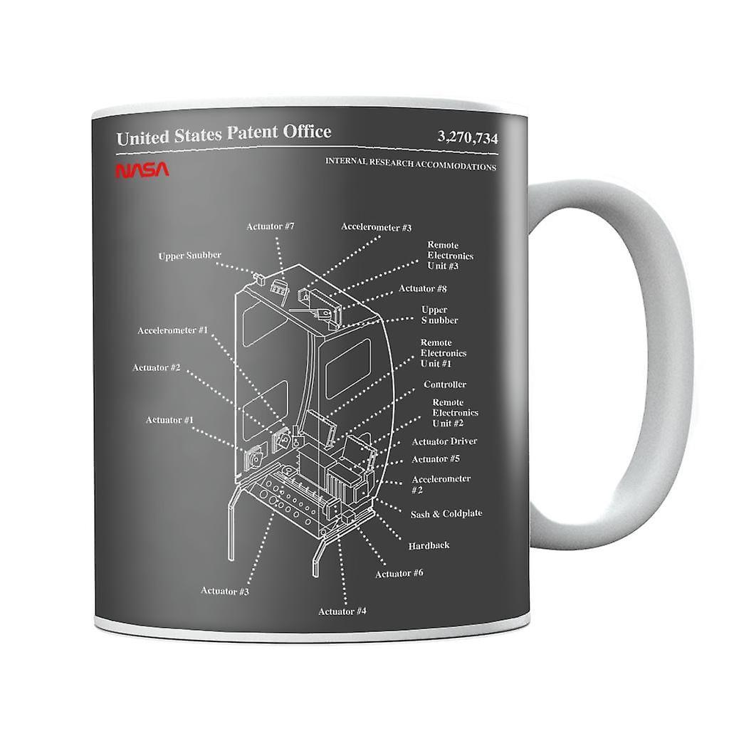 NASA Internal Research Accommodations Blueprint Mug Charcoal 10oz