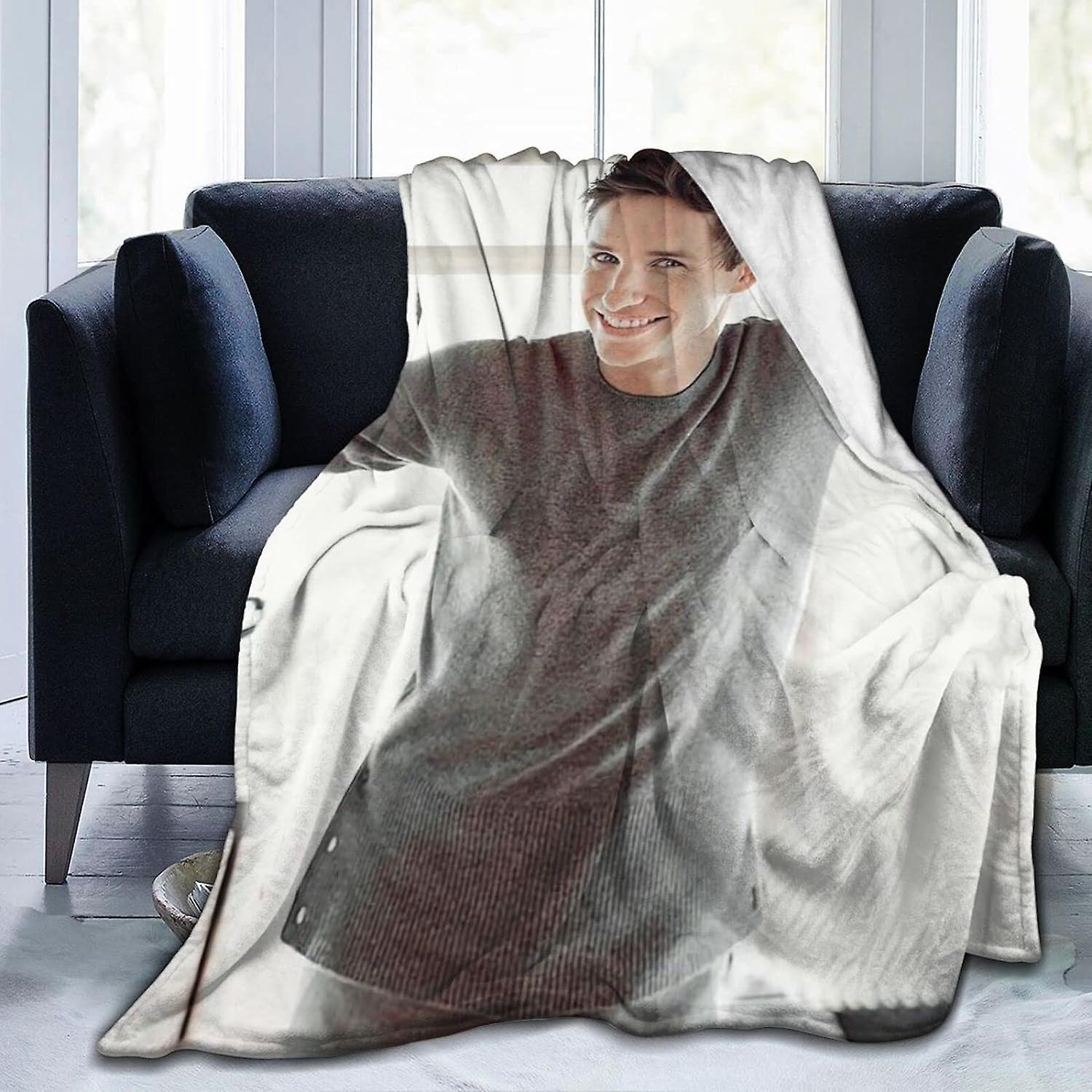 Kerota Eddie Redmayne Blanket 3D Print Plush Lamb Blanket Bedding Decor for Living Room Bedroom Dorm Decor (3Sizes) 50x40in 125x100cm