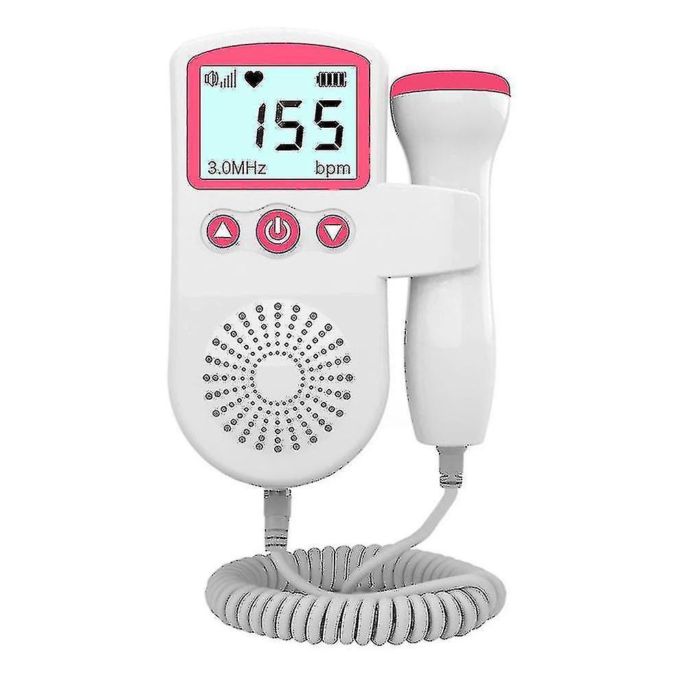 Winov Ultrasonic Fetal Doppler Detect Baby Heartbeat Rate Probe Prenatal Monitor Pink