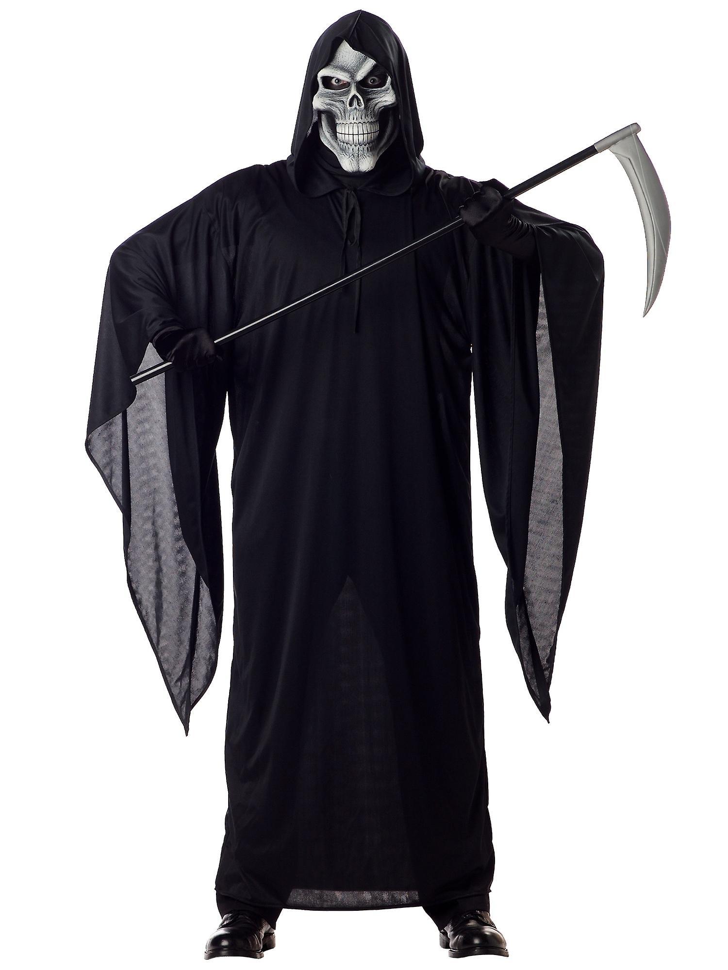 California Costume Collections Grim Reaper Horror Robe Death Halloween Skeleton Men Costume Black X-Large (44-46)