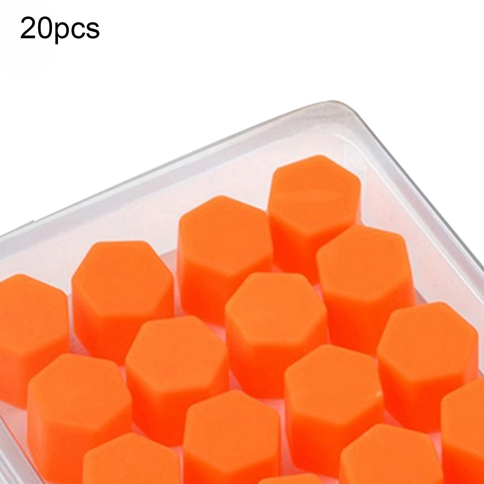 Hopeup 20pcs Car Bolt Caps Wheel Nuts Silicone Covers Practical Hub Screw Cap Protector Orange 19mm