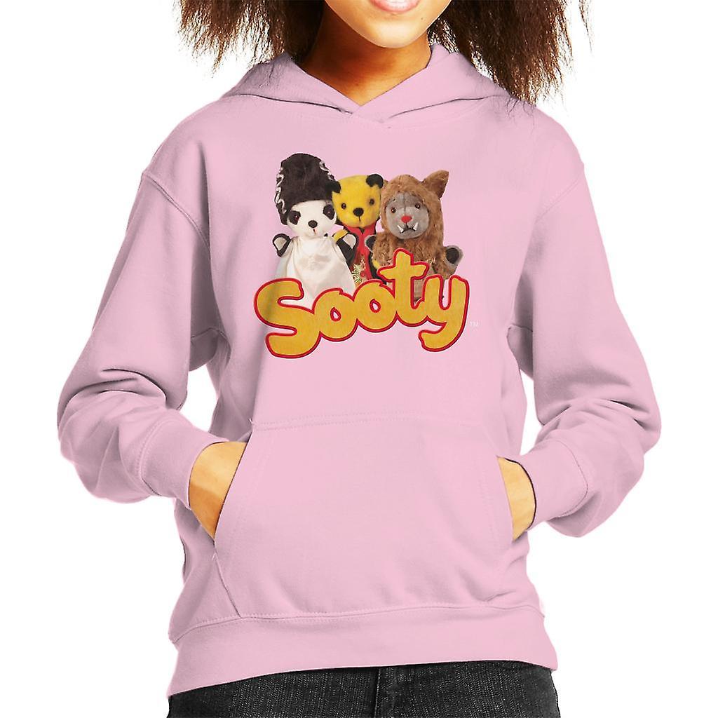 Sooty Halloween Spooky Trio Kid's Hooded Sweatshirt Light Pink X-Small (3-4 yrs)