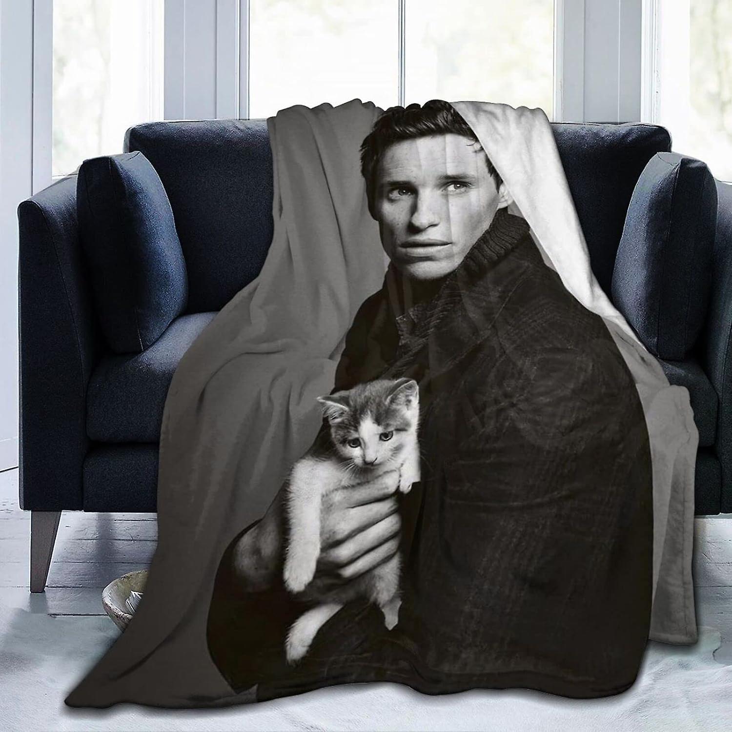 Kerota Eddie Redmayne Blanket 3D Print Plush Lamb Blanket Bedding Decor for Living Room Bedroom Dorm Decor (3Sizes) 50x40in 125x100cm