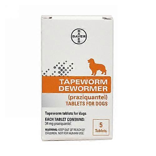 Bayer Praziquantel Tapeworm Dewormer Tablets for Dogs, 5 Packets (Pack of 1)