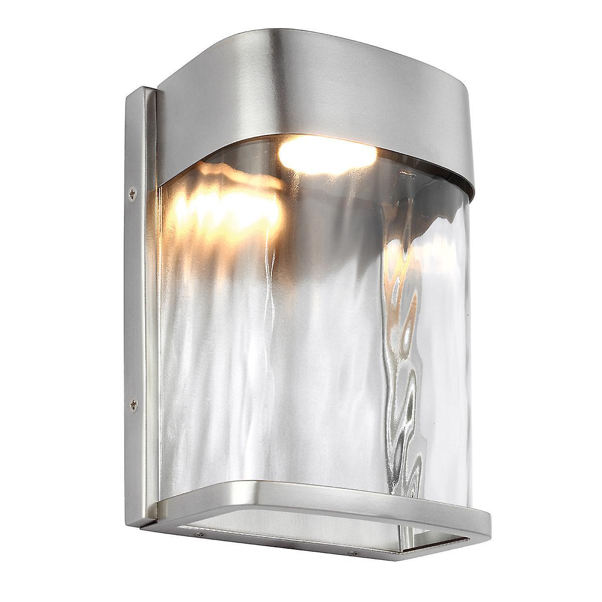 Bennie LED 1 Light Outdoor Small Wall Light Painted Brushed Steel IP44