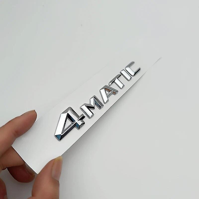 Hikig 3d Abs 4 Matic Logo 4matic Emblem Letters Car Trunk Badge For Mercedes Benz A C E Glc X156 W205 W213 4matic Sticker Accessories Chrome 14-16