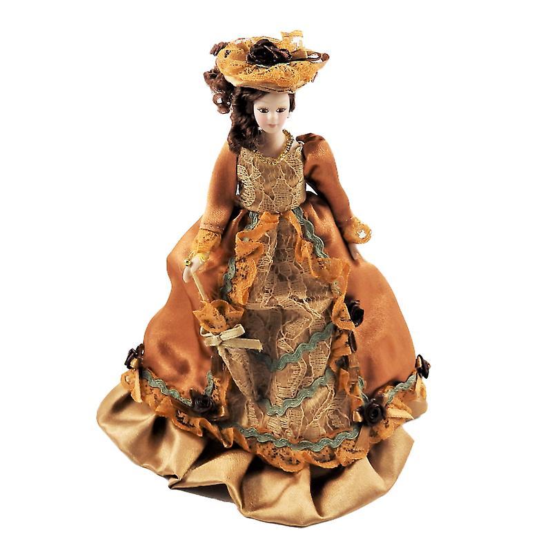 Melody Jane Dolls Houses Dolls House Victorian Lady In Rust Outfit Porcelain 1:12 People