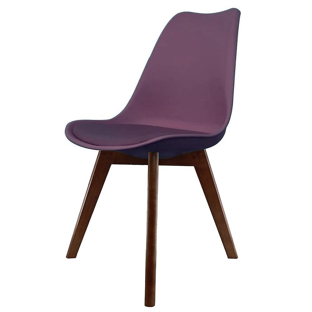 Soho Plastic Dining Chair with Squared Dark Wood Legs