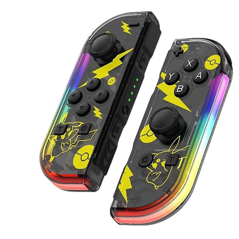 Zhongyun Controllers For Nintendo Switch, Replacement For Switch Controller With Rgb Led, Adjustable Turbo & Vibration, Pikachu