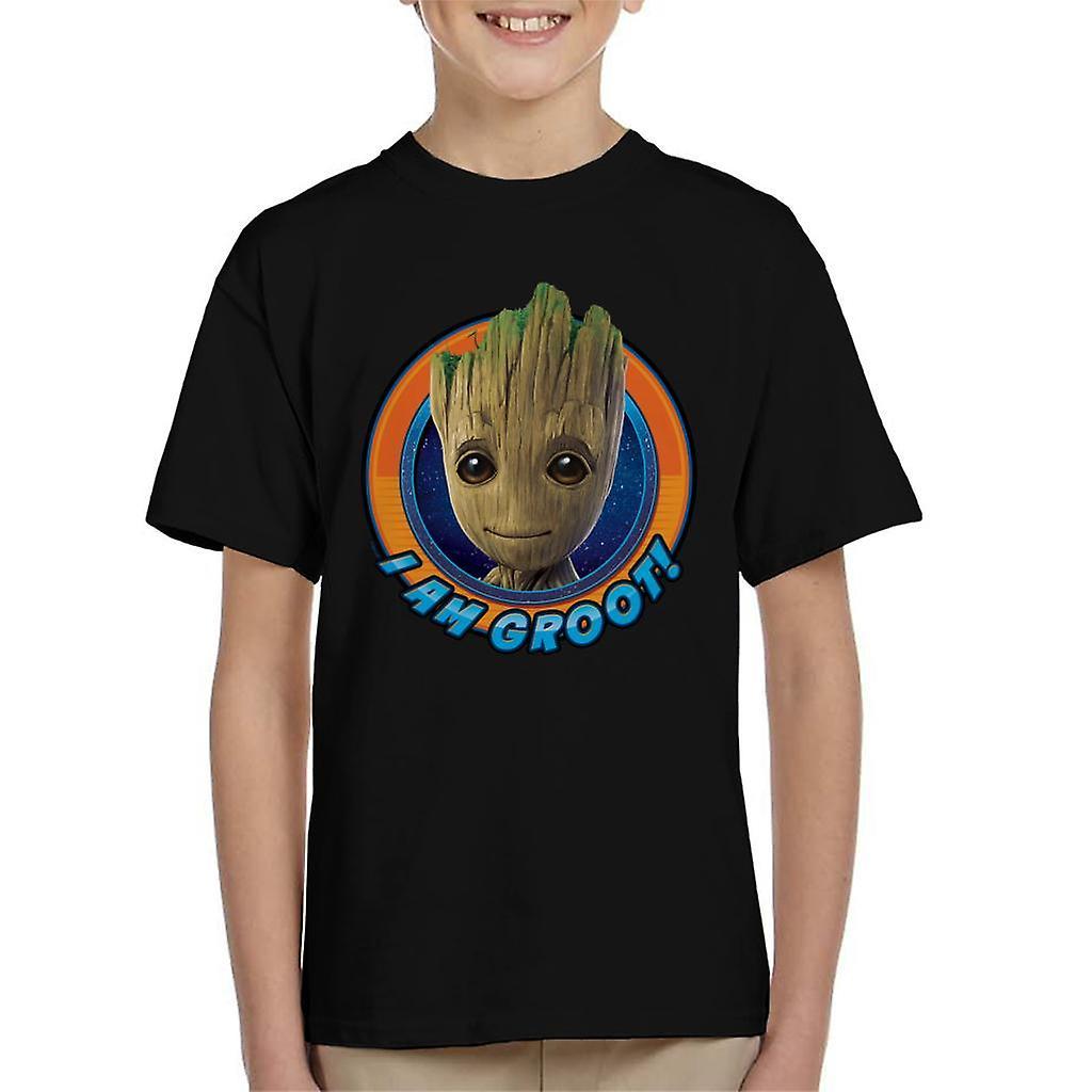 Marvel Guardians Of The Galaxy Vol 2 I Am Groot Smiling Kid's T-Shirt Black X-Small (3-4 yrs)