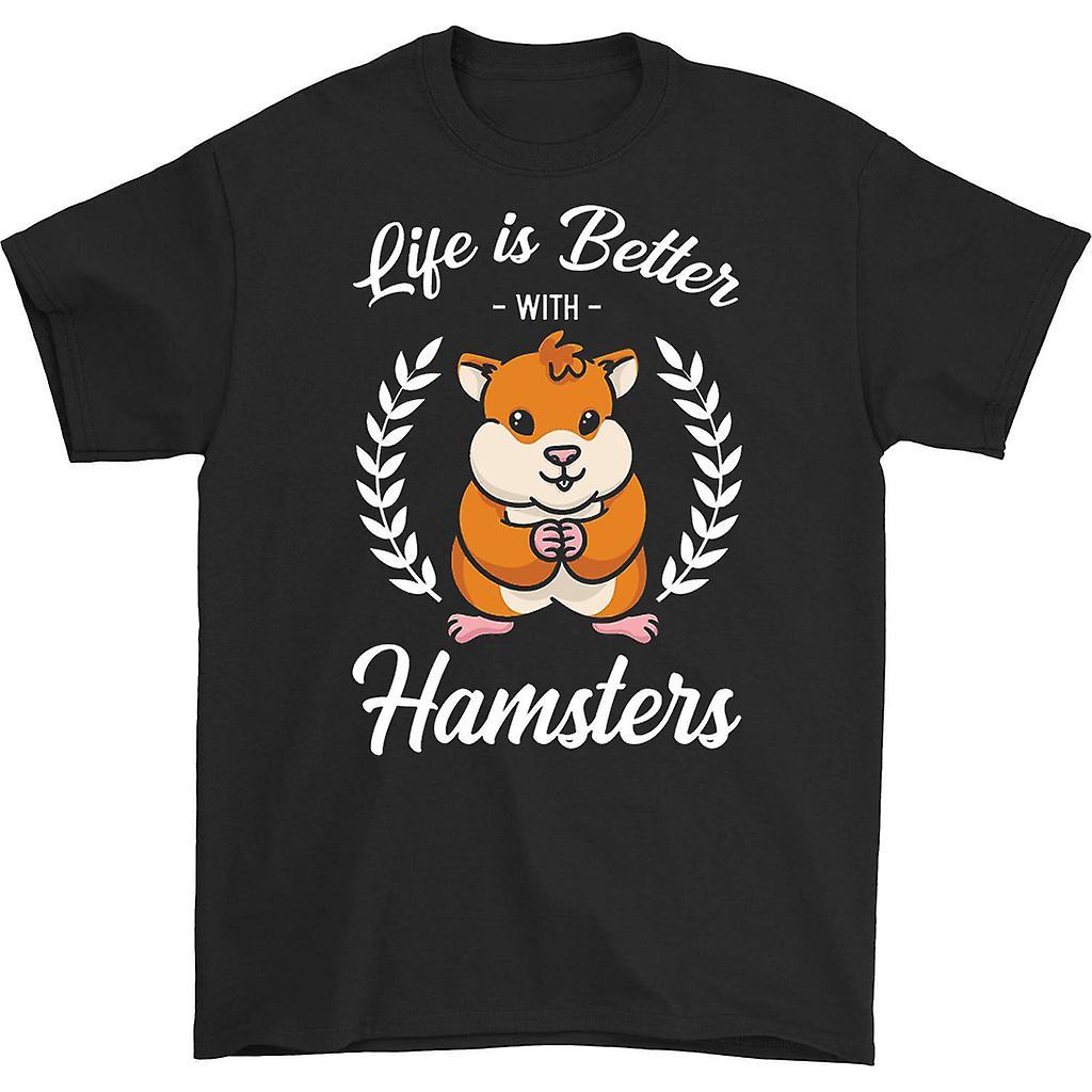 HISHARK Life is better with hamsters t-shirt black M