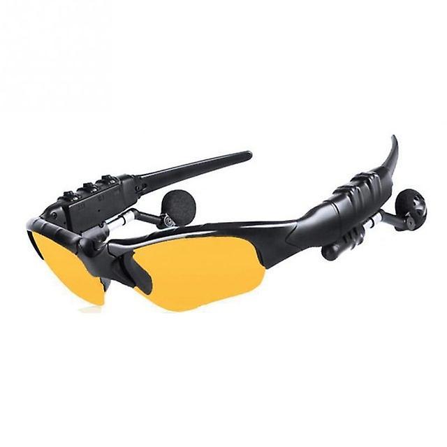 Stereo Earphones Wireless Headset With Mic Glasses Sunglasses For Driving Cycling Sports Noise Reduction Headphones Yellow