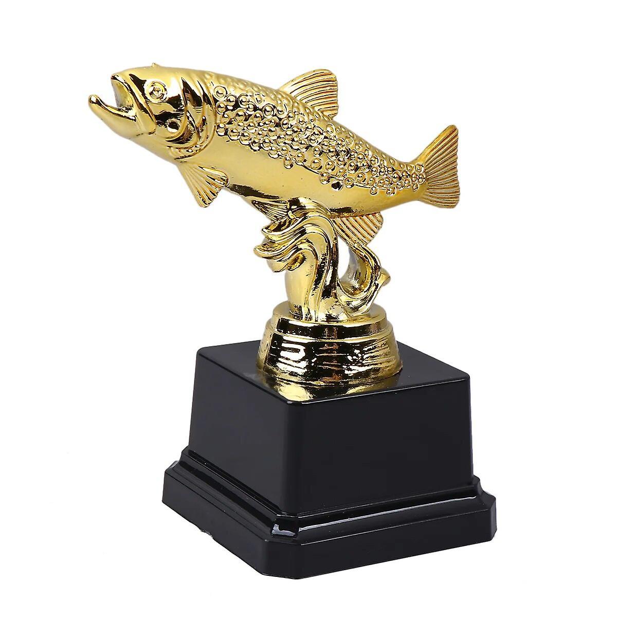 Jhshop Kids Party Trophy Creative Award Trophy Plastic Fish Reward Trophy for Sport Competitions (Fish C) Golden11.5x11cm