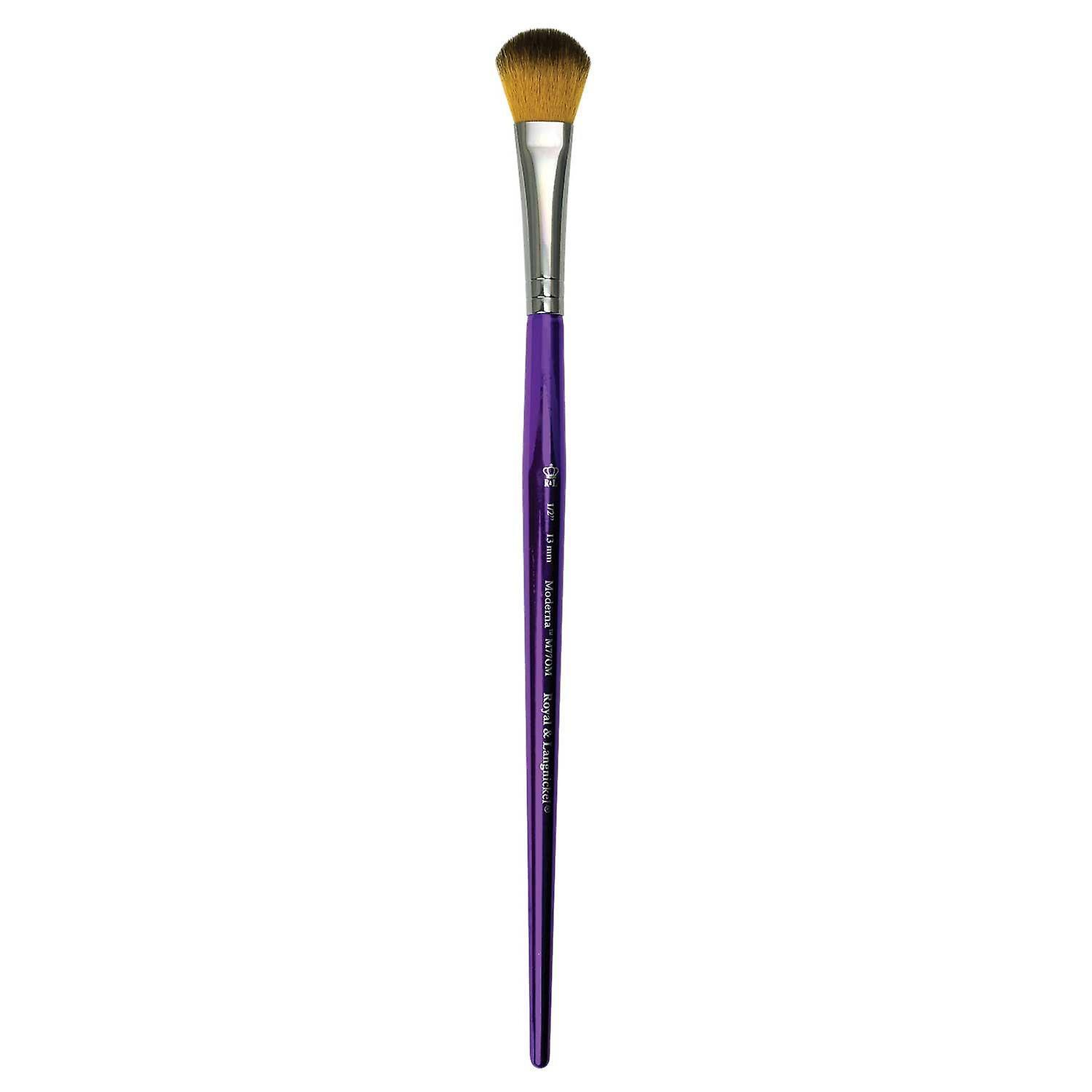 Royal & Langnickel Moderna Series 77 All Media Paint Brushes Purple Handle Oval Mop 1/2"