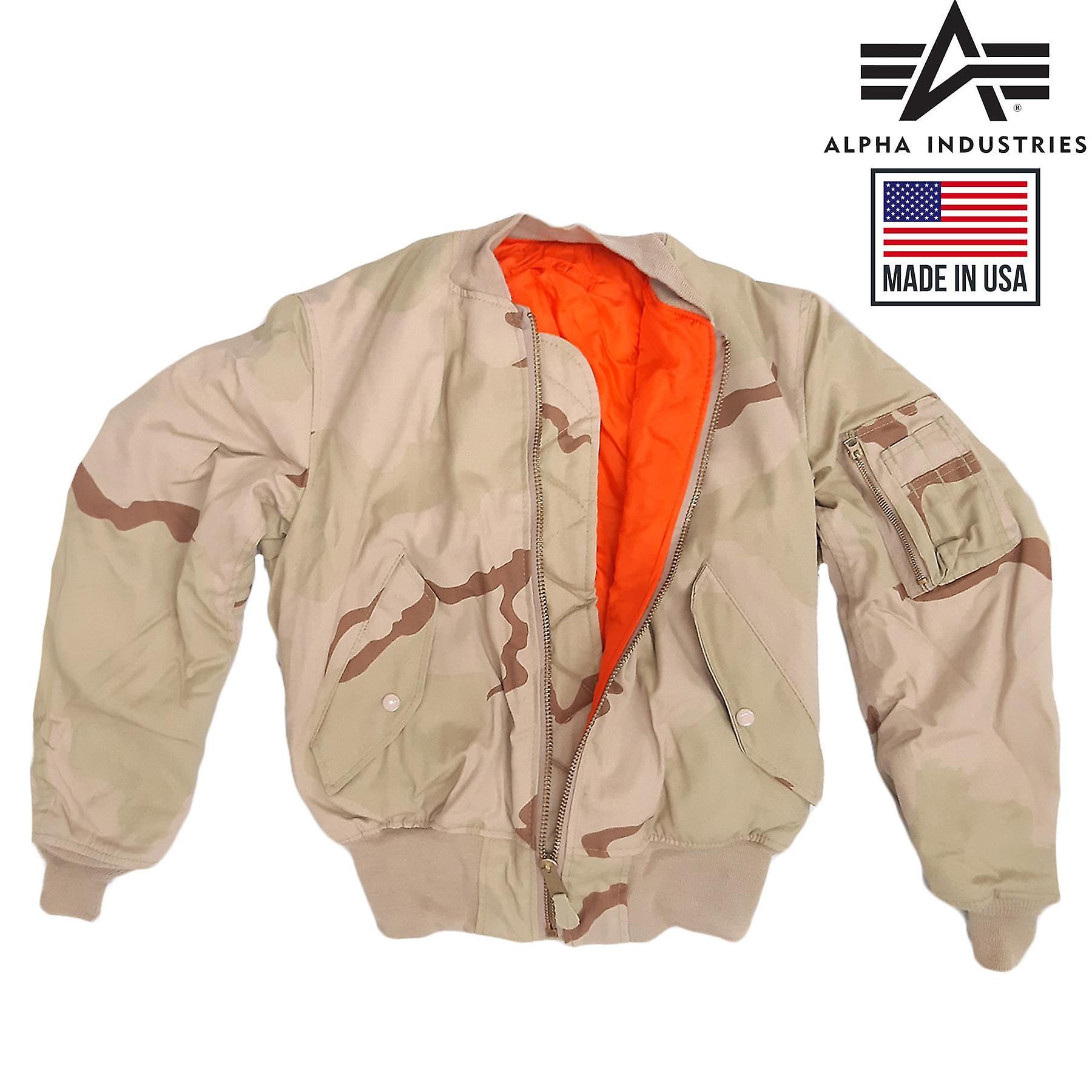 Alpha Industries New Us Alpha Ma1 Bomber Flight Combat Jacket Tri Desert X-Large