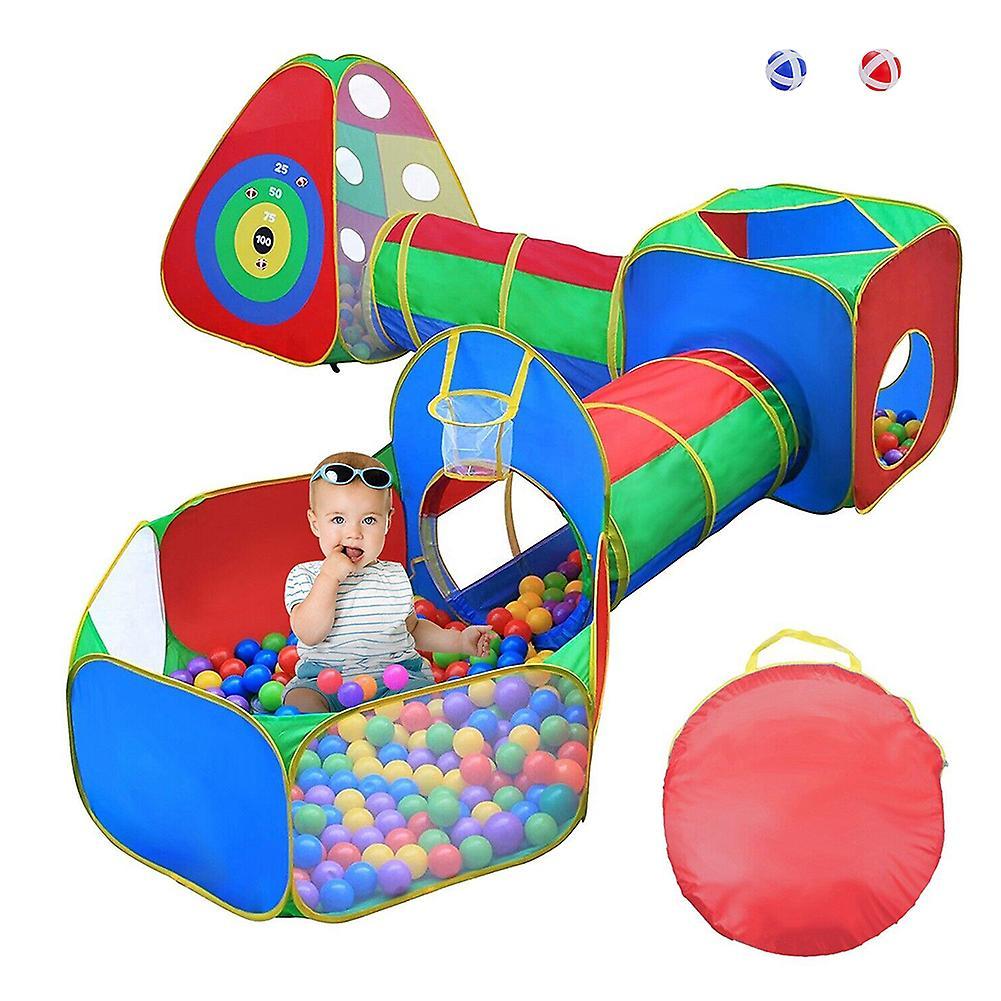 Living And Home 5-in-1 Kids Play Tent Set Pop Up Ball Pit with Tunnel Toddlers Playhouse