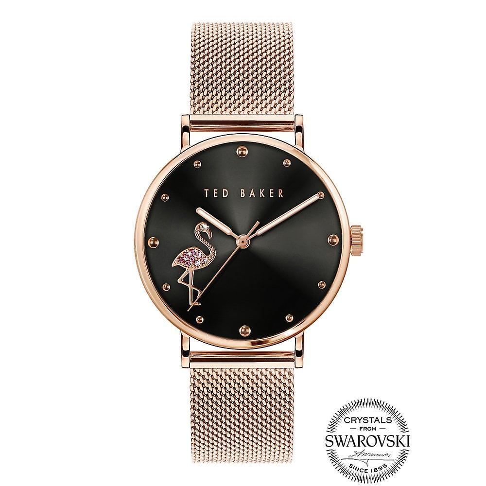 Women's Ted Baker Watches Ladies Phylipa Flamingo Stainless Steel Rose Gold Tone Watch BKPPHF019