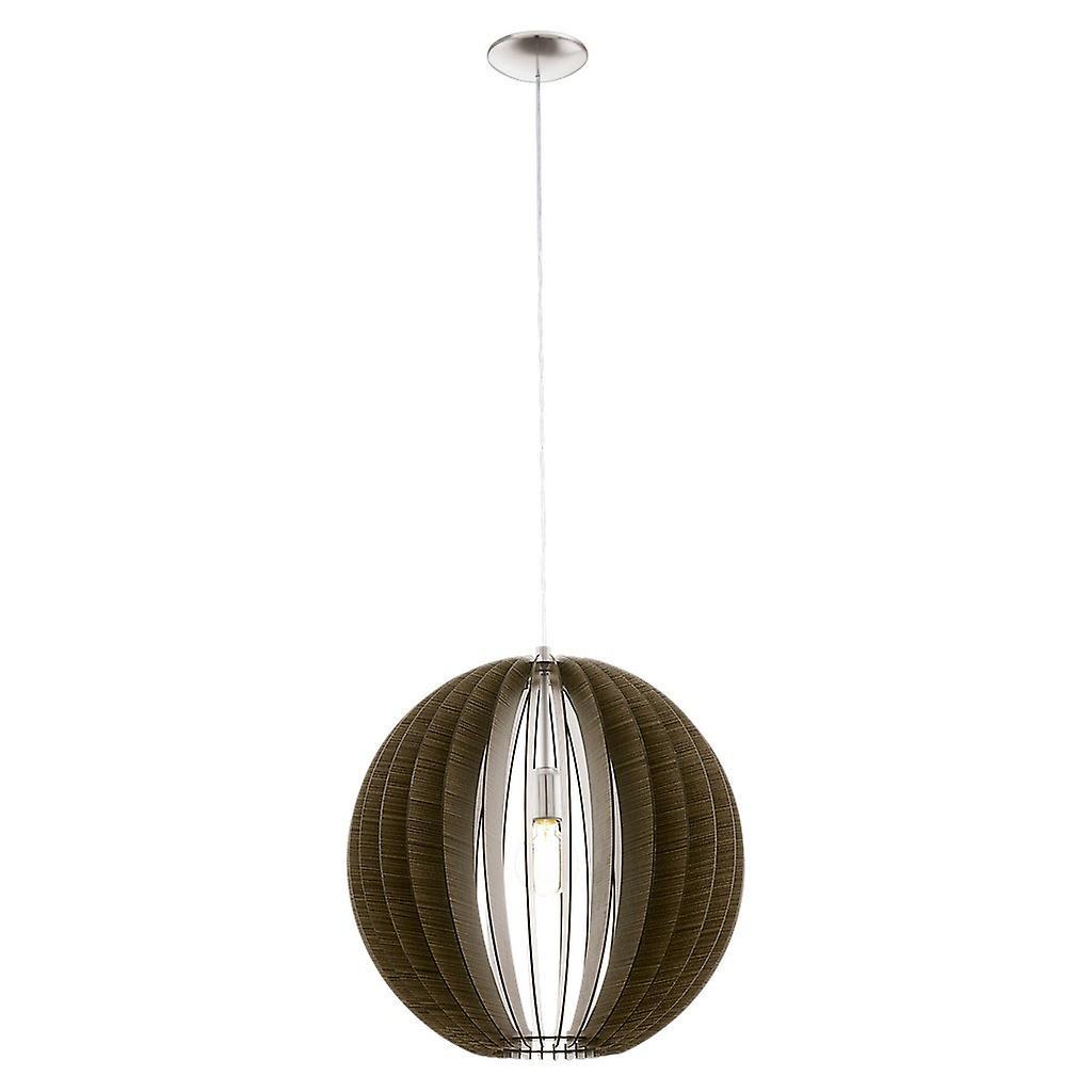 Eglo Lighting Cossano 1 Light Large Spherical Ceiling Pendant Satin Nickel, E27