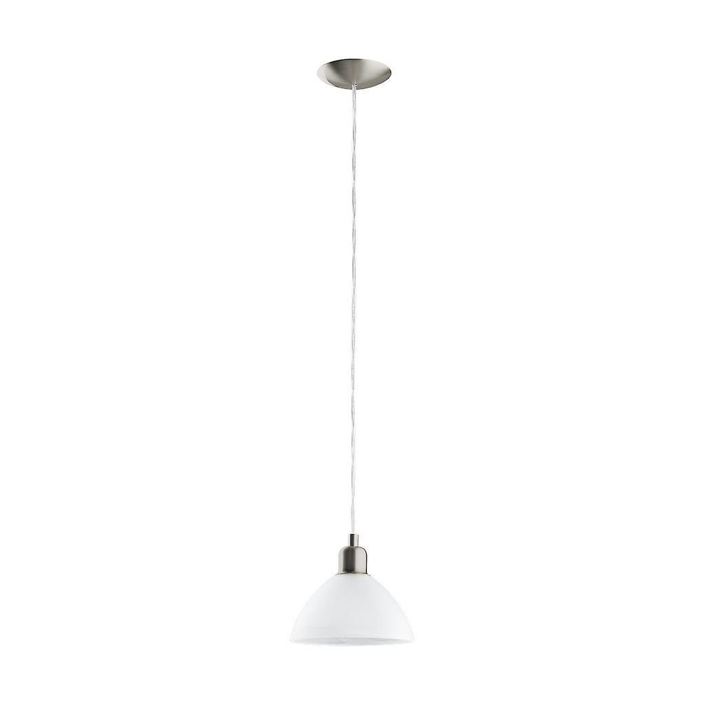 Eglo Lighting Brenda 1 Light Dome Ceiling Pendant Satin Nickel, E27