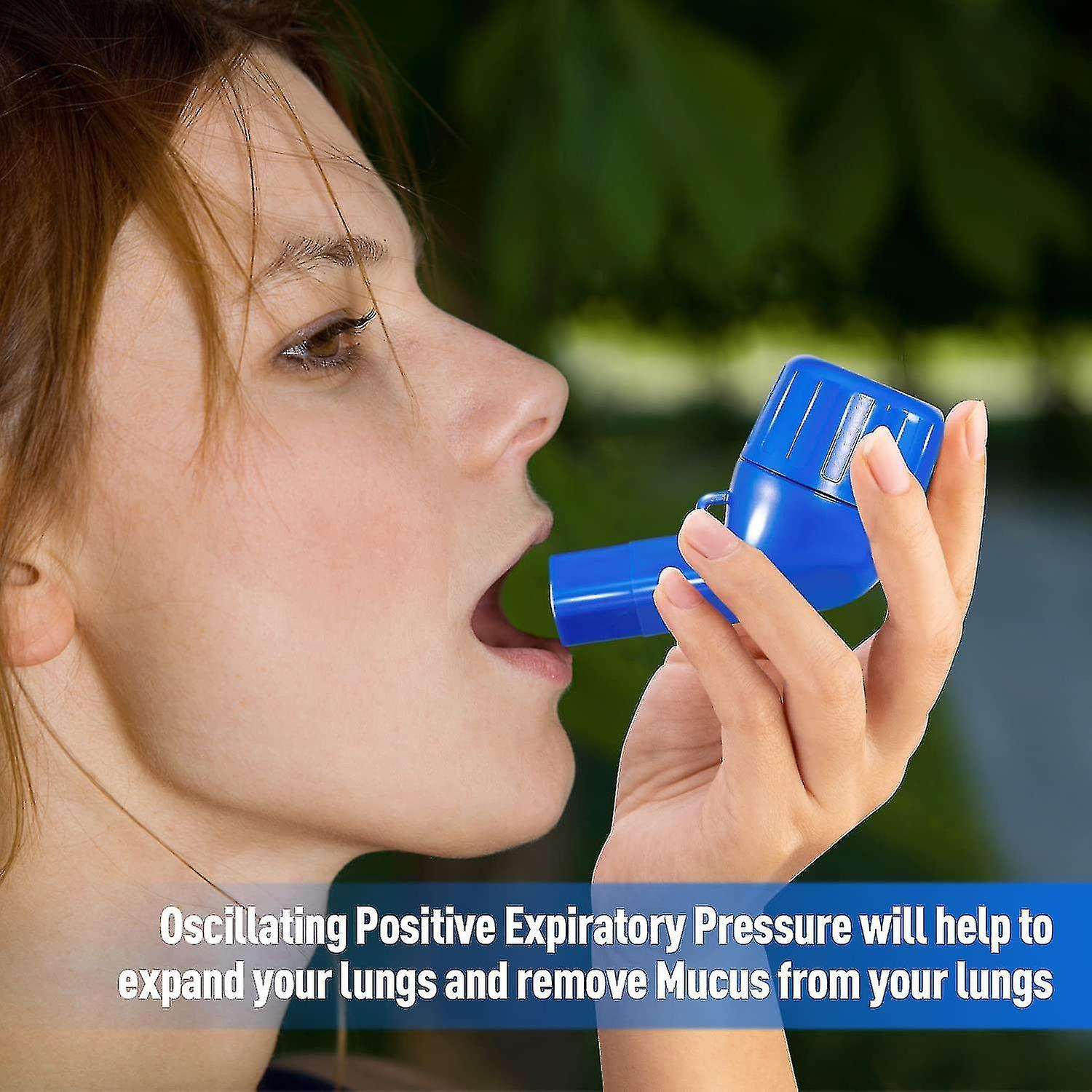 Serh Lung Exerciser Mucus Remover - Naturally Clear Mucus With The Breathing Exerciser Device Blue