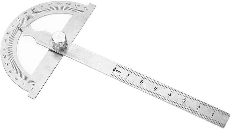 unbrand Protractor 0-180 Degree, Stainless Steel Round Head Protractor Goniometer, Angle Gauge Measuring Too