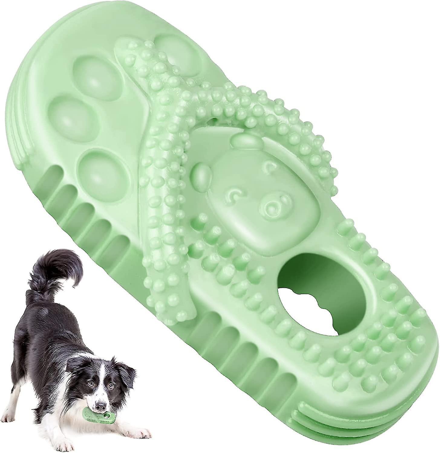 Tianzun Dog Chew Toys For Aggressive Chewers, Slipper Shape Dog Chew Toys Durable Dod Toy For Training Teeth Cleaning Green