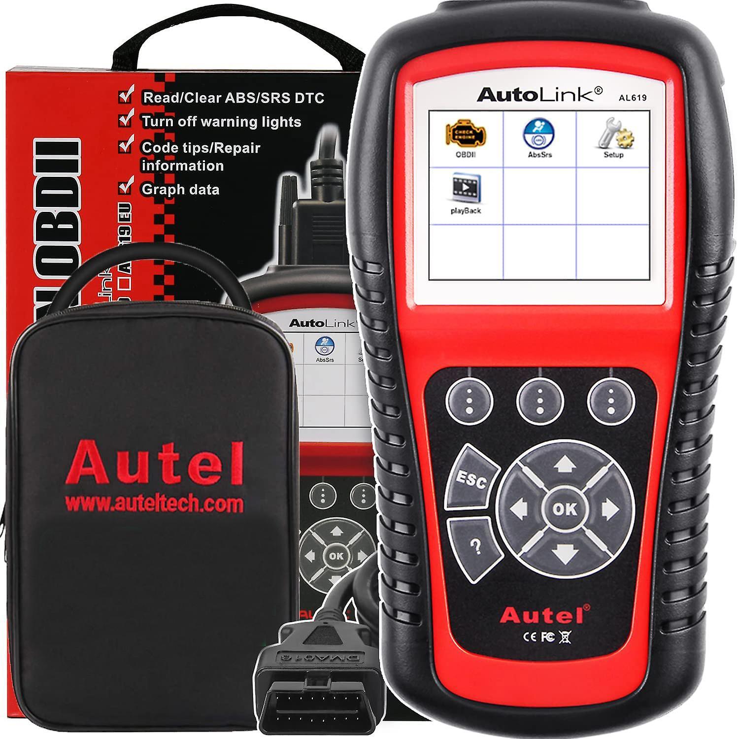 Autel Autolink Al619 Obd2 Abs Srs Airbag Auto Diagnostic Tool Obdii Code Reader Scanner