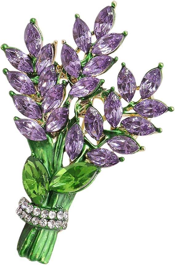 Wjiaer Lavender Flower Brooch Crystal Rhinestone Tulip Brooch Elegant Accessories Jewelry Women Brooches And Pins Fashion Jewelry Wedding Flowers L...