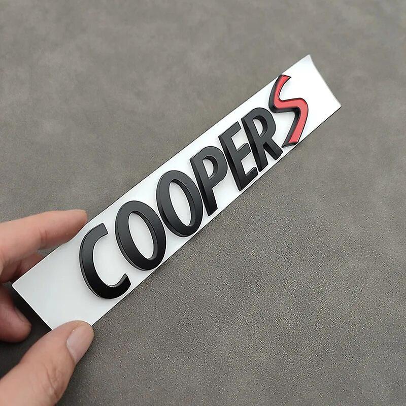 Hikig 3d Abs Logo Cooper S Emblem Letters Nameplate Car Trunk Badge Sticker For Mini Cooper S R53 R52 R56 F57 F55 F56 Jcw Accessories Matt Black