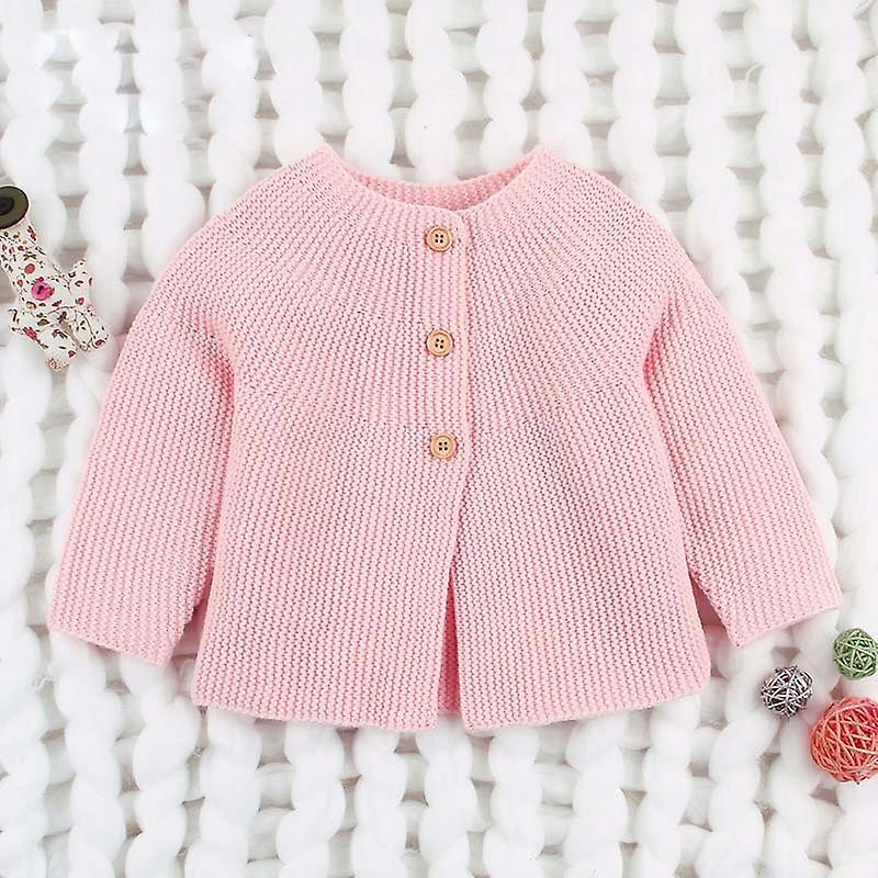 Slowmoose Spring & Autumn Baby Sweater, Cardigans Long Sleeve Newborn Knitted Jackets pink 12M