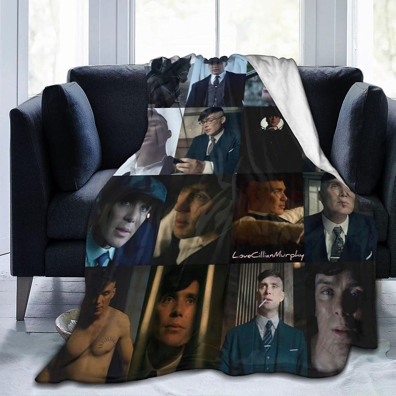 Kerota Cillian Murphy Blanket Tommy Shelby Pic Collage Blanket,Lightweight,Ultra-Soft & Comfy Flannel Blanket,Microfiber Fleece Blanket,Anti-Pillin..