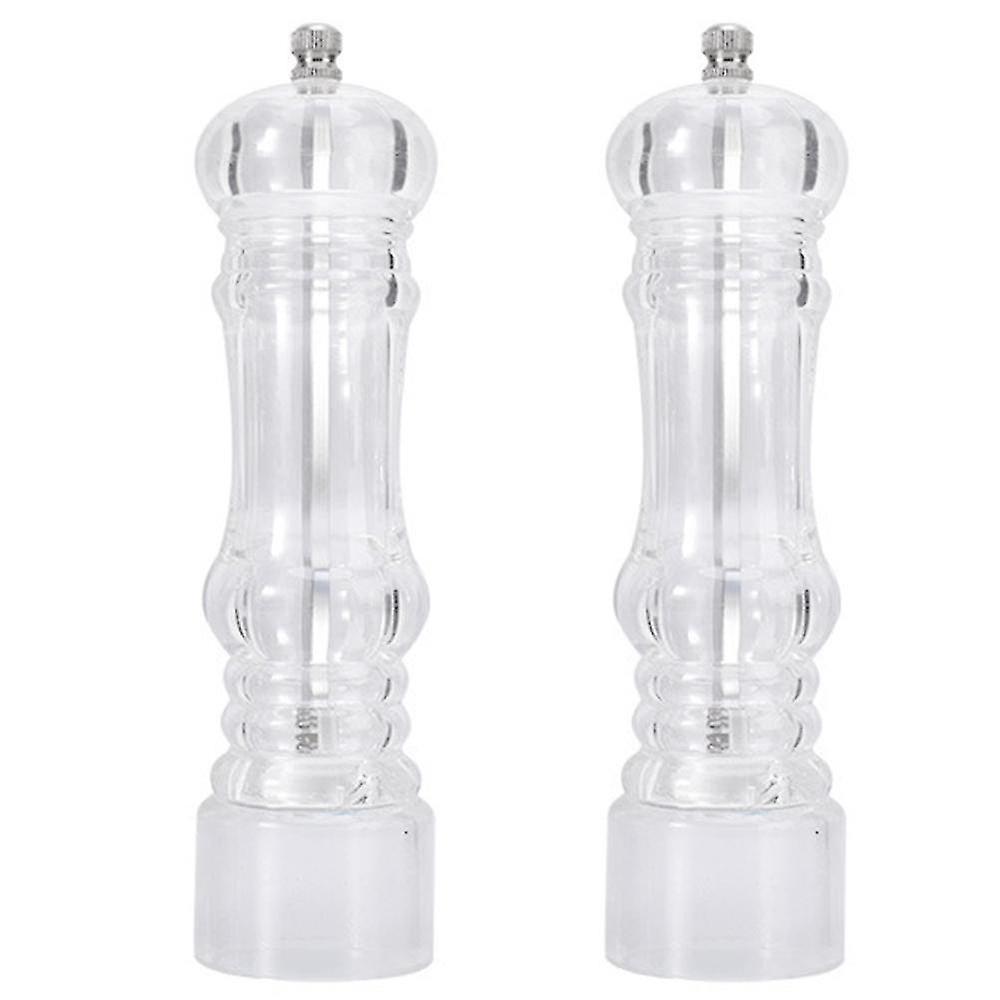 Bosheng Manual Pepper Mill And Salt Shaker Set - Transparent Adjustable Grinder And Cellar - Acrylic, Clear large