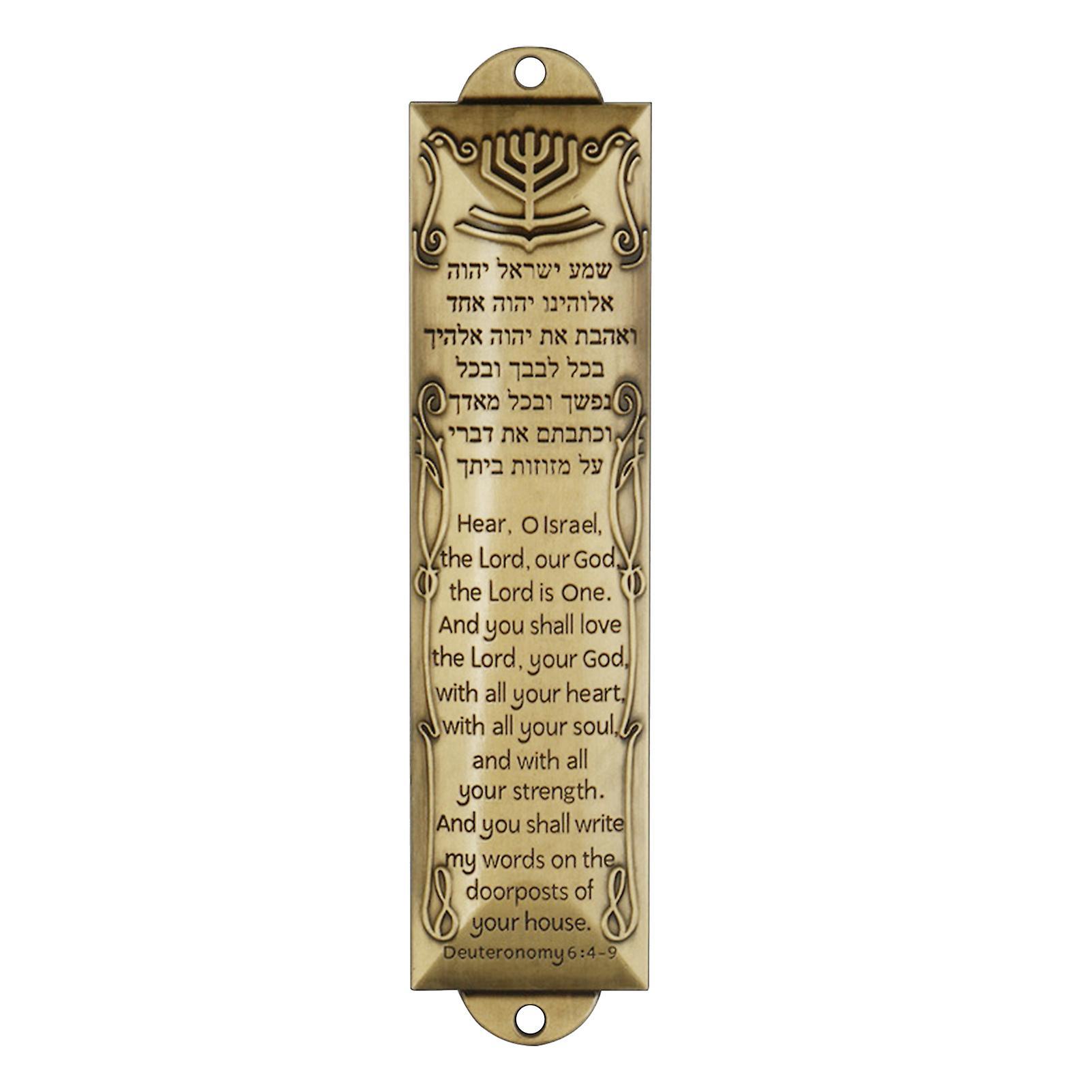 Naievear Door Mezuzah Rustproof Corrosion Resistant Metal Jewish Mezuza Plaque Door Window Decoration Blessing Gift Golden