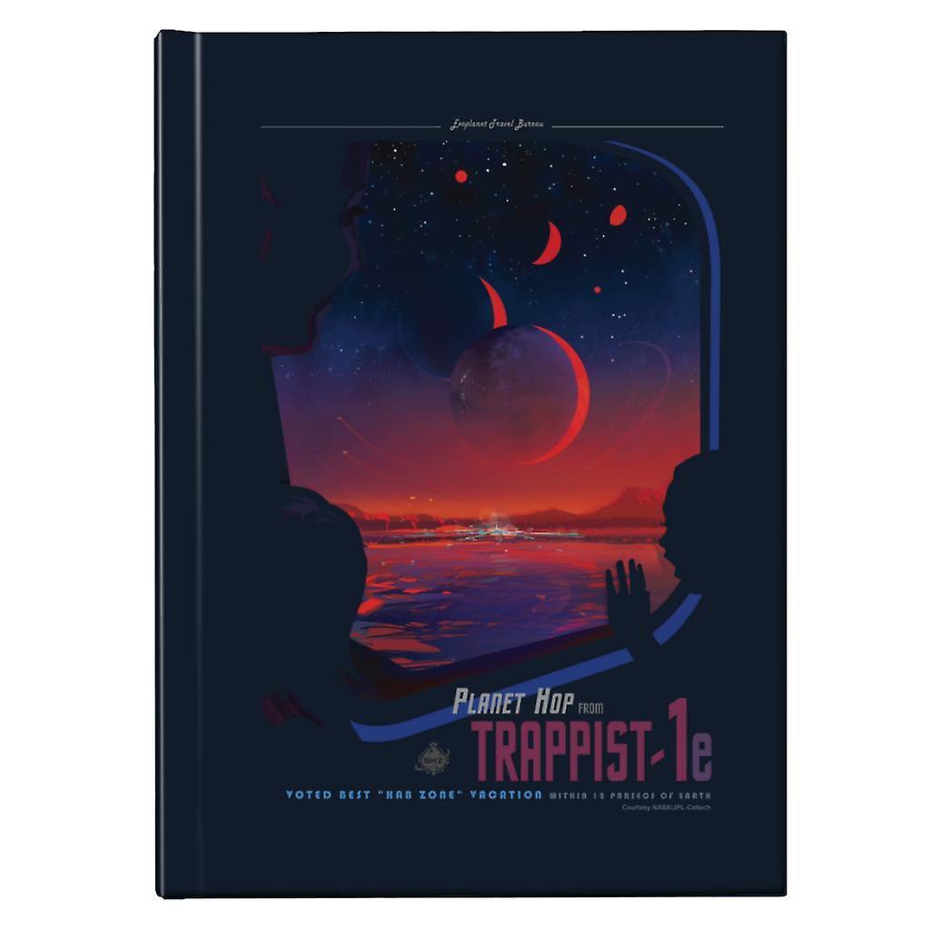 NASA Trappist 1e Interplanetary Travel Poster Hardback Journal Navy Blue 13 x 18.5 cm