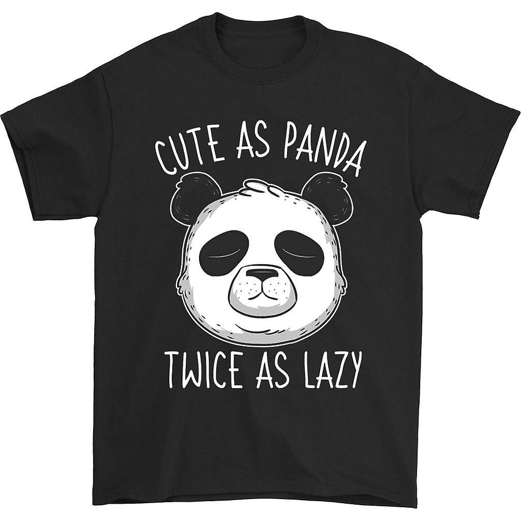 HISHARK Cute as panda twice as lazy t-shirt black M