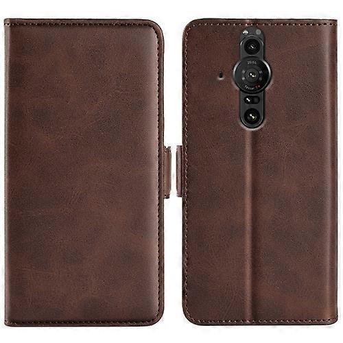 Goodcase For Sony Xperia Pro-I Dual-side Magnetic Buckle Horizontal Flip Phone Leather Case Brown