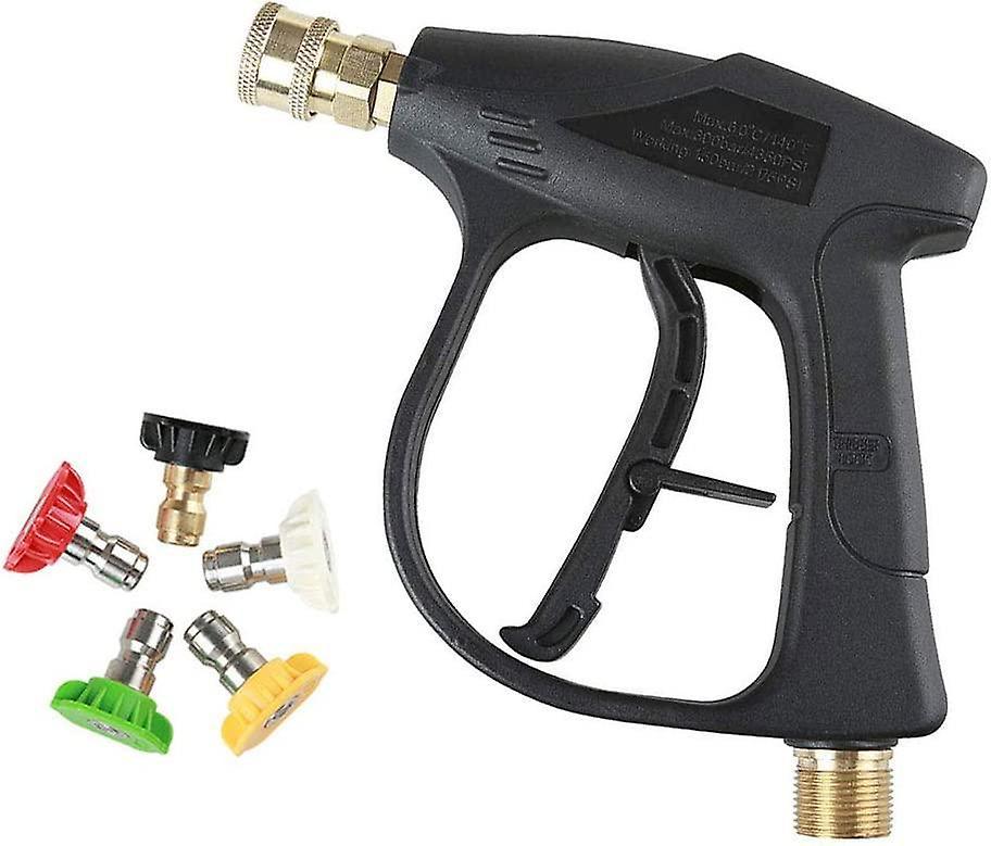 unbrand Pressure Washer Gun With 5 Water Nozzles, 3000 Psi, High Pressure Gun M22 External Thread Suitable F