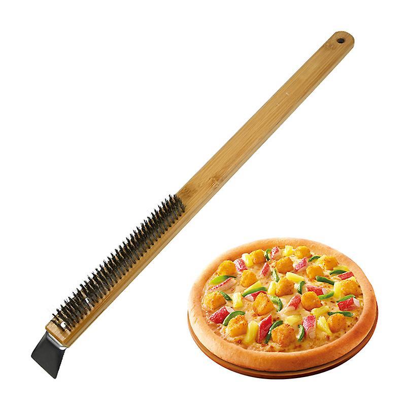 Shanghai Yiting Trading Co Ltd Pizza Oven Brush Steel Wire Pizza Stone Cleaning Brush With Scraper Oven Cleaner SHYTMV One Size