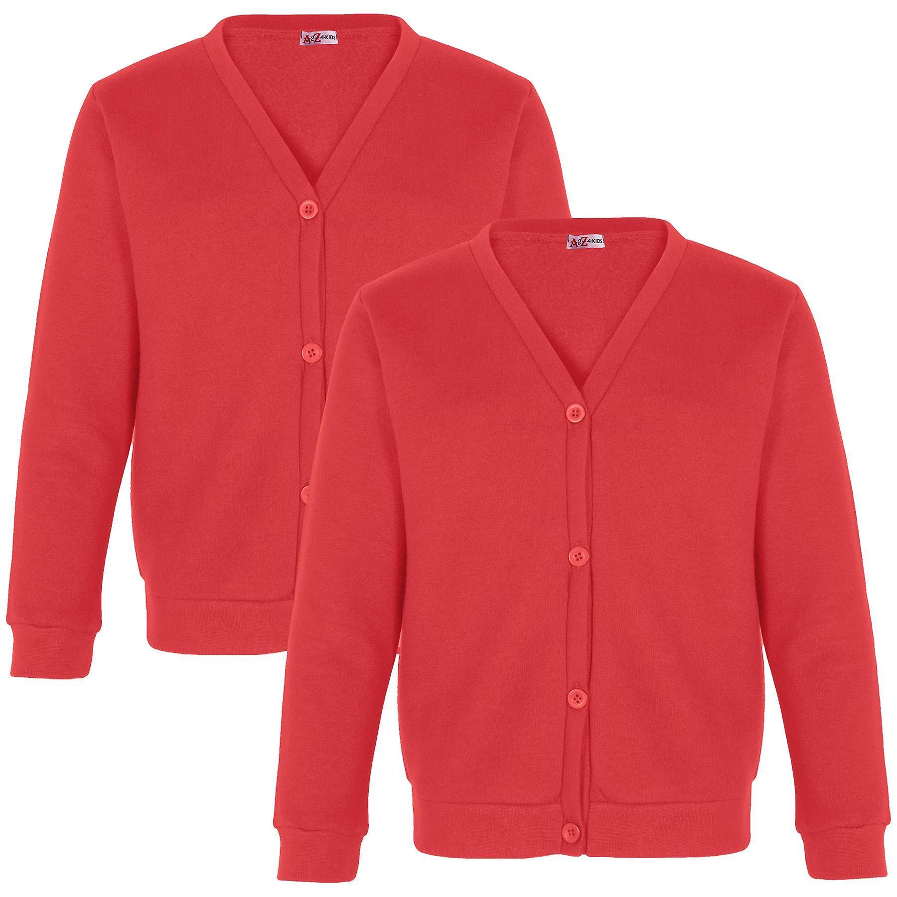 A2Z 4 Kids Kids Girls Scouts School Uniform Cardigan Brushed Fleece Cardigan Red 2 Pack 3-4 Years