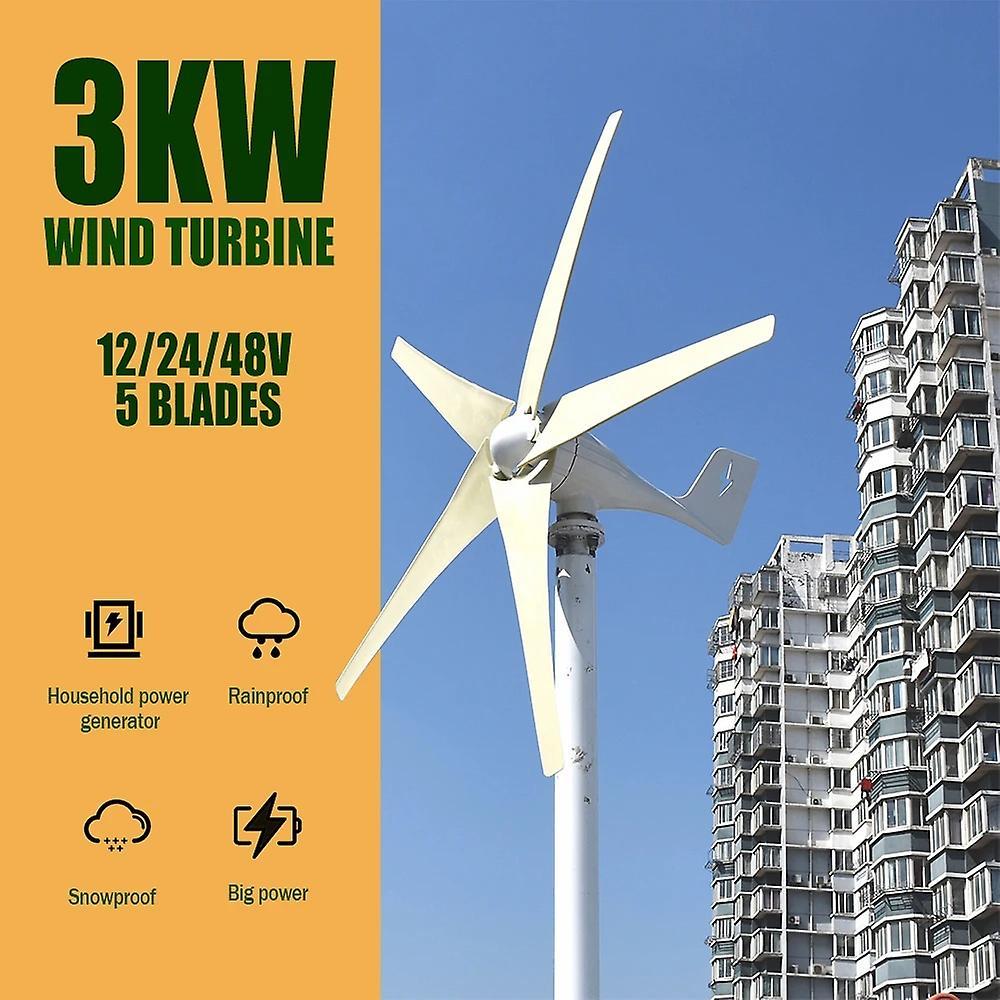 Arysiedder 3000w 5 Blades Free Energy Windmill 12v 24v 48v Wind Power Small Wind Turbine Generator Mppt Controller For Home Use MPPT wind controller