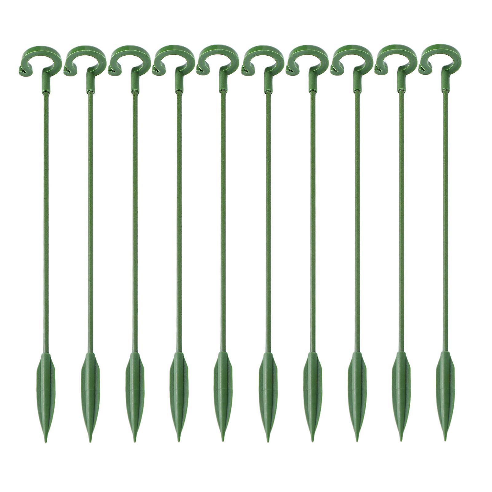 wirlsweal 10Pcs Plant Support Stakes with Clips Amaryllis Plant Cage Support Garden Single Stem Flower Support Stake for Tomato Orchid Lily Peony R...