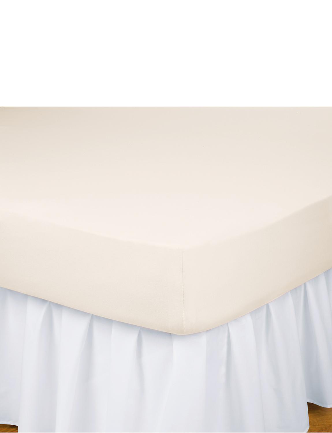 Chums | Quality | Soft Cotton Jersey Non Iron Fitted Sheets White Kingsize