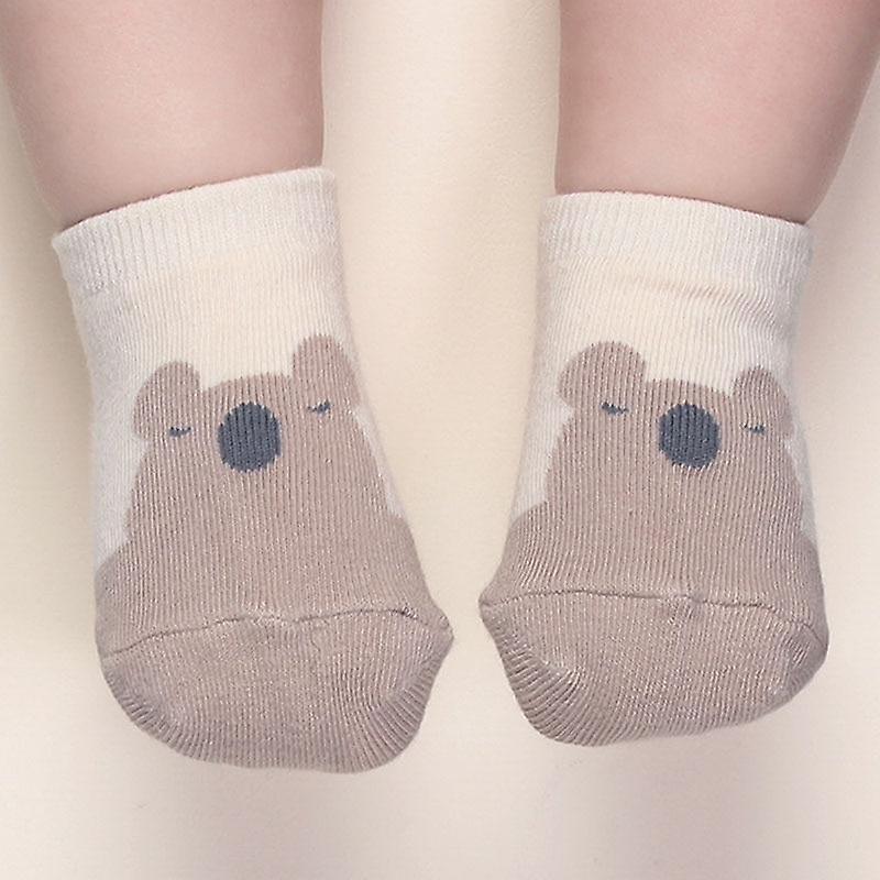 Slowmoose Spring & Autumn Newborn Baby Cotton Cute Asymmetry Anti-slip Socks 12M